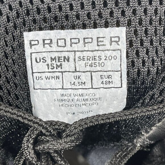 Propper Mens Size 15M Series 200 F4510 6" Side Zip Boot Vibram Outsole NWT Black - Picture 8 of 8